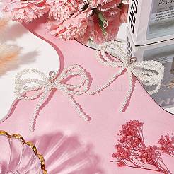 Пластиковые подвески-бантики для обуви с имитацией жемчуга&nbsp;DIY-WH20002-152A