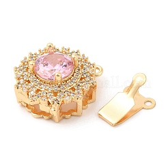 Латунные застежки из прозрачного кубического циркония с микропаве&nbsp;LS-KK-E052-01C-G02