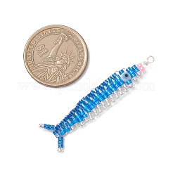 Подвески из медной проволоки с бисерной оболочкой в виде тихоокеанской сайры&nbsp;PALLOY-MZ01105-01