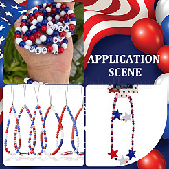 Непрозрачные акриловые бусины на тему дня независимости&nbsp;MACR-SP0001-31B