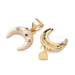 Латунные микропаве разноцветные кубические циркониевые эмалевые подвески&nbsp;KK-G536-21G