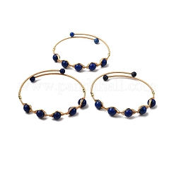 Браслет-манжета из натурального лазурита&nbsp;BJEW-A122-07B