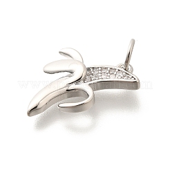 Латунные микропаве прозрачные подвески с фианитом&nbsp;KK-L225-004P-02