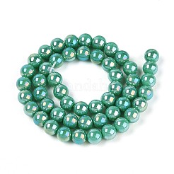 Гальванические непрозрачные стеклянные бусины&nbsp;GLAA-T032-P8mm-AB12A