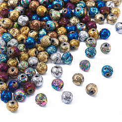 150 шт. 10 цвета гальванические натуральные бусины из вулканического камня&nbsp;G-PJ0001-03B