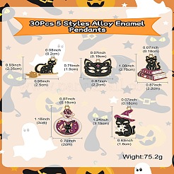 30шт 5 стиля подвески из сплава с эмалью&nbsp;FIND-CJ0002-73