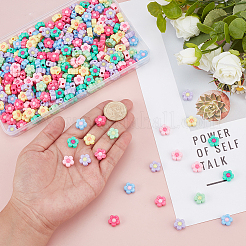 300шт двухцветные непрозрачные акриловые бусины&nbsp;SACR-UN0001-06