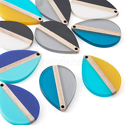 10шт 5 цвета подвески из смолы и дерева&nbsp;RESI-TA0004-49