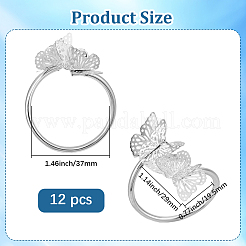 Бабочка железные кольца для салфеток&nbsp;AJEW-WH20070-109S