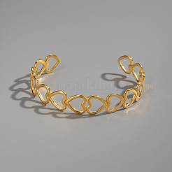 Полые браслеты-манжеты из нержавеющей стали 304 для женщин&nbsp;QQ2164