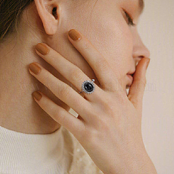 1 шт регулируемое кольцо из 925 серебряных страз&nbsp;FIND-BC0041-69