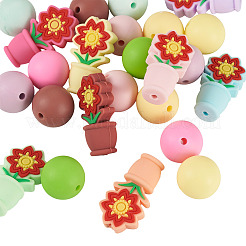 24шт 16 стиля силиконовые бусины&nbsp;SIL-TA0003-03