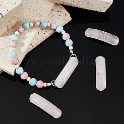 4 шт. изогнутые прямоугольные звенья из натурального розового кварца&nbsp;G-DC0001-55