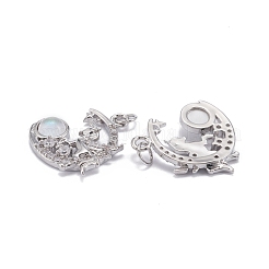 Подвески из прозрачного кубического циркония из латуни&nbsp;ZIRC-C024-07P