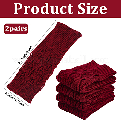 2 пара перчаток без пальцев из акриловой пряжи&nbsp;AJEW-DJ0001-65C