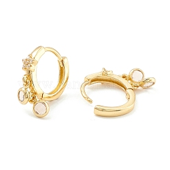 Серьги-кольца со звездами и кубическим цирконием с плоской круглой каплей&nbsp;EJEW-P196-19G