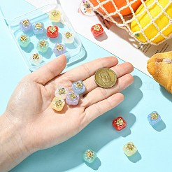 18шт 6 цвета акриловые бусины с УФ-покрытием&nbsp;MACR-CJ0002-35