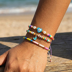 3 браслет из стеклянного бисера&nbsp;LW3639-5