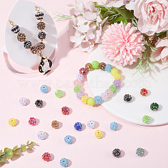 100 шт. бусины из смолы со стразами&nbsp;RESI-SC0006-51