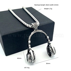 Винтажные хип-хоп подвески в виде наушников из нержавеющей стали 304 для мужчин и женщин.&nbsp;NI7157