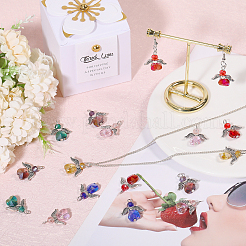 36шт 6 цвета подвески из стекла ангела&nbsp;PALLOY-CA00009