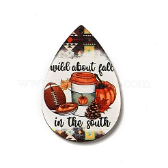 Большие подвески из дерева с односторонним принтом&nbsp;LS-WOOD-H102-04C