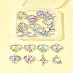 20 шт. 8 стиля стеклянных подвесок из платинового сплава&nbsp;FIND-FS0003-78