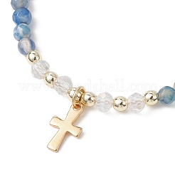 Смешанные каменные плетеные браслеты из бисера&nbsp;BJEW-JB12958-02