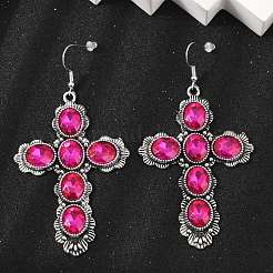 Серьги-подвески из сплава стекла для женщин&nbsp;EJEW-U053-03AS-02