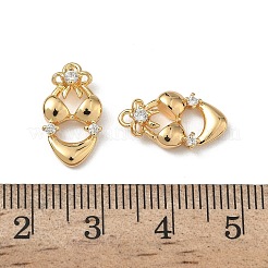 Латунные микропаве прозрачные подвески с фианитом&nbsp;KK-A280-16G