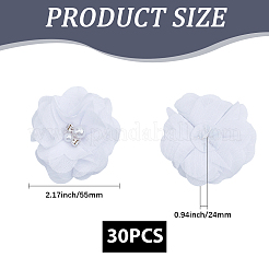 30 шт. полиэстер и пластик искусственный жемчуг и стразы цветочные украшения аксессуары&nbsp;DIY-SP0006-06E