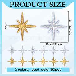 120 шт. 2 цвета компьютеризированная вышивка ткань утюгом / пришить патчи&nbsp;DIY-MA0006-80