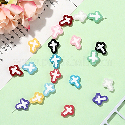 20 шт. двухцветные окрашенные стеклянные бусины&nbsp;BLOW-SC0001-03