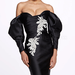 1 пара цветочных стеклянных стразов и полиэстера со стеклянными бусинами&nbsp;DIY-CY0001-92