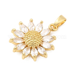 Латунные микропаве прозрачные подвески с фианитом&nbsp;KK-G542-04G-02