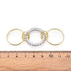 Латунные микро проложить пальцев кольца кубического циркония&nbsp;RJEW-D325-01PG-03