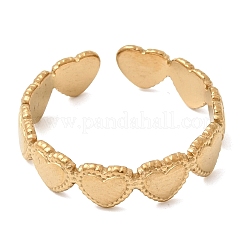 Открытые кольца-манжеты в форме сердца из нержавеющей стали 304 для женщин&nbsp;RJEW-A091-14G