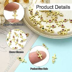 30шт латунные подвески с микропаве и кубическим цирконием&nbsp;ZIRC-CJ0001-20