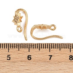 Серьги-крючки в форме звездочек с микропаве из прозрачных кубических цирконий из латуни&nbsp;LS-KK-A274-06G