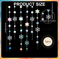 Бумажные снежинки подвесные баннеры&nbsp;AJEW-WH0270-938