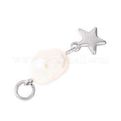 3 шт. 3 стиля натурального культивированного пресноводного жемчуга риса с подвесками в виде луны&nbsp;PALLOY-JF04583-02