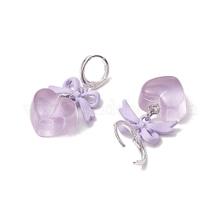 Серьги-кольца в форме сердца из смолы&nbsp;EJEW-JE06375