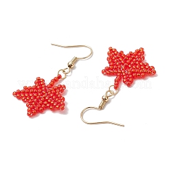 Стекло бисер болтающиеся серьги&nbsp;EJEW-MZ00400-01