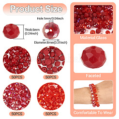 200шт 4 цвета стеклянные бусины&nbsp;EGLA-TA0013-42A