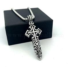 Винтажный кулон в виде креста и короткого меча из нержавеющей стали 304 для мужчин.&nbsp;HZ0891