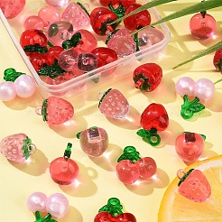 12 шт. 3-х цветные прозрачные резиновые и акриловые 3D-подвески в виде фруктов&nbsp;FIND-YW0006-01