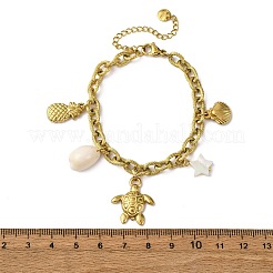 Браслеты с подвесками из нержавеющей стали 304&nbsp;BJEW-L708-01G