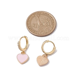 Серьги с подвесками из сплава с эмалью в форме сердца&nbsp;EJEW-JE05819