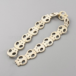 Окрашенные синтетические бирюзовые бусы нити&nbsp;G-WH0030-06C-02