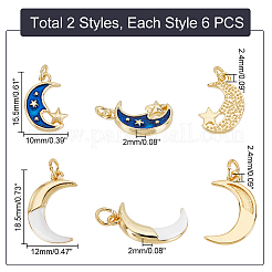 12шт 2 стильные экологически чистые подвески из латуни с эмалью&nbsp;KK-DC0001-81